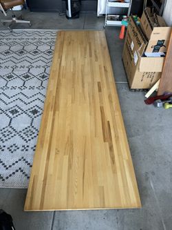 HUGE 10ft X 3ft X 1 3/4 Butcher Block Counter Top Work Bench - Wood Welded