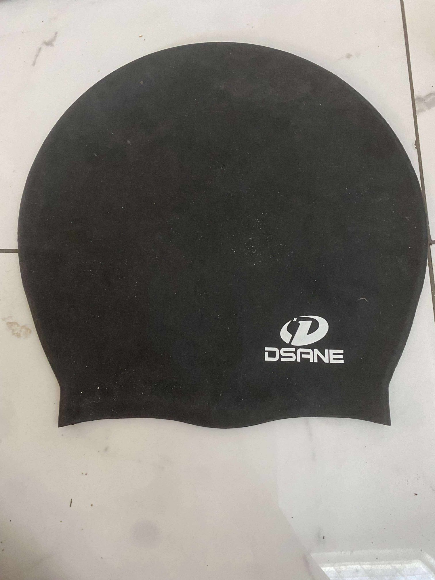 Dsane Elastomeric Solid Silicone Swim Cap - Adult / One Size - black