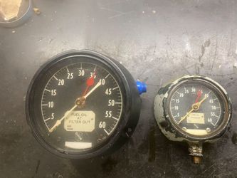 Vintage DMG 36 Enterprise Diesel Engine Gauges - Pair