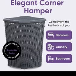 Corner Laundry Hamper Basket with Lid