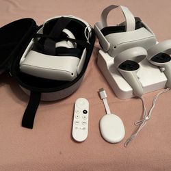 Two Meta Quest All In One VR Headsets Plus