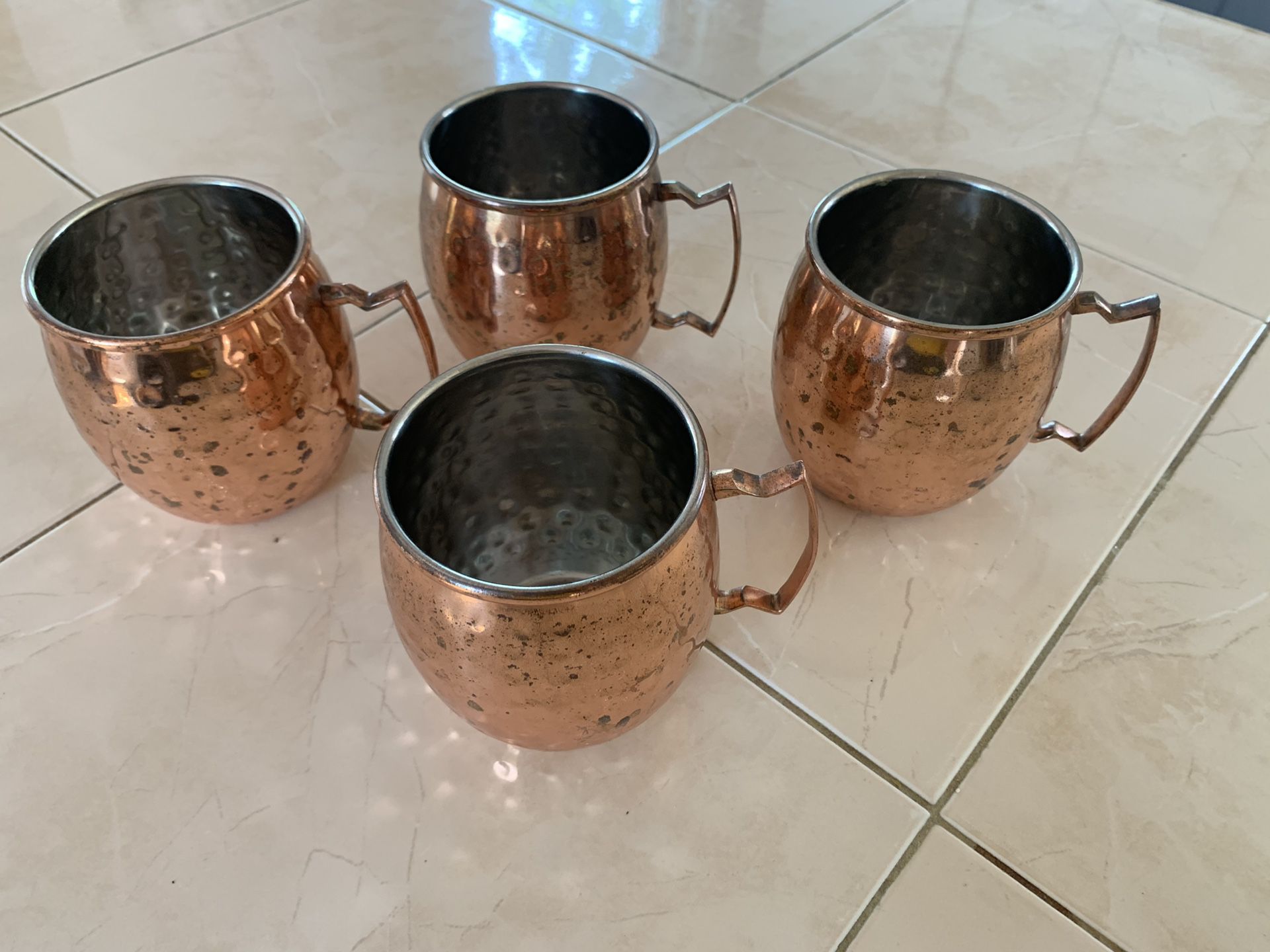 Copper Mugs - Set of 4
