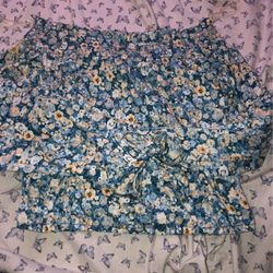 Floral Off Shoulder Crop Top