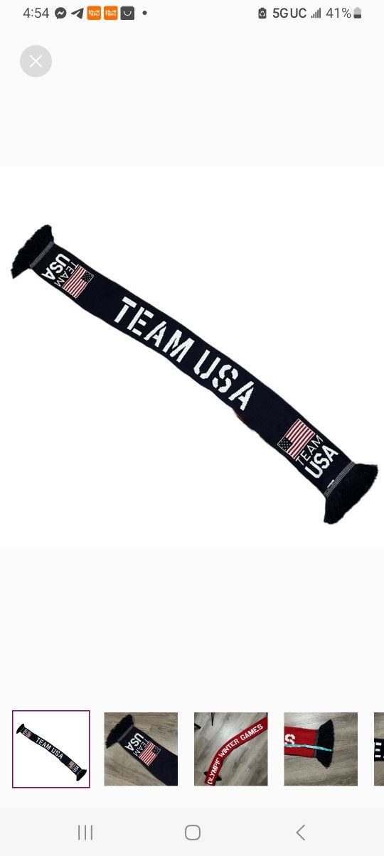 Team USA 🇺🇸 Winter Olympic Games Scarf Double Sided Knit Fringe