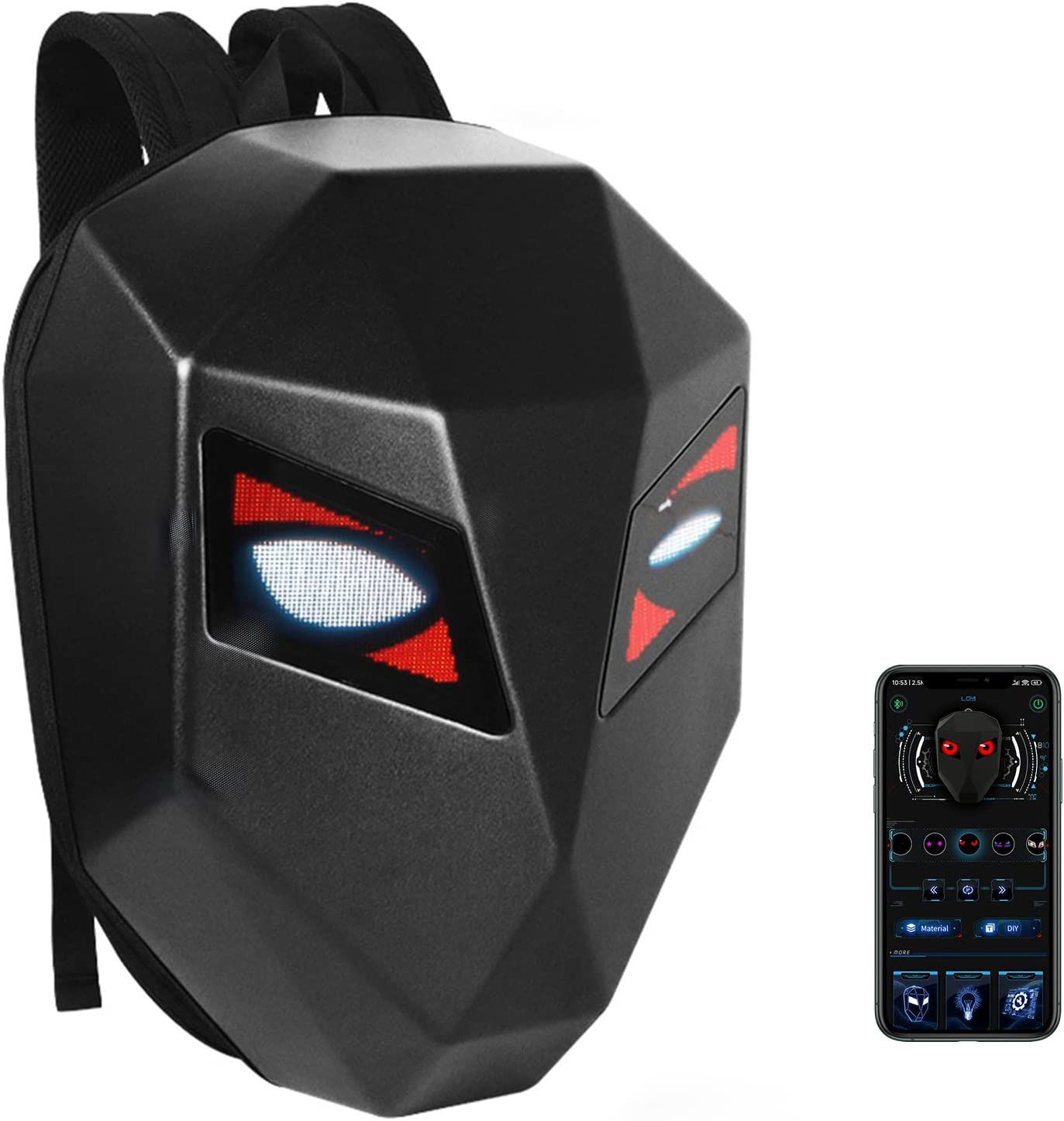 LED Motorcycle Backpack, Led Backpack with Programmable & Full Color Screen, Waterproof Helmet Backpack for Men, Riding backpack, Laptop Backpack 16 I