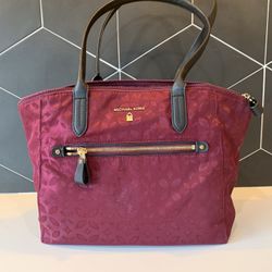 Michael Kors Nylon Kelsey Tote Burgundy