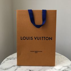 Louis Vuitton Orange Gift Shopping Bag  luxury Designer tote NEW Authentic