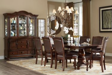 Traditional Dining Set - Brown Cherry Finish (7 Pc Set - $1,195.00/9 Pc Set - $1,395.00)