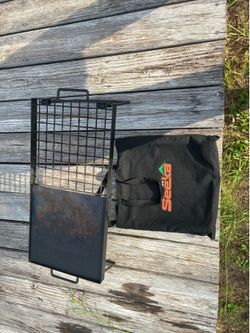 Adventure Seeka 24" Heavy Duty Folding Campfire Grill & Griddle with Bag