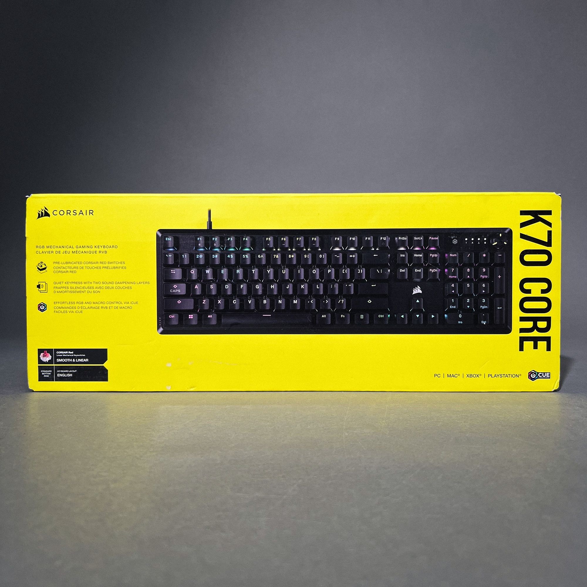 Corsair K70 CORE RGB Mechanical Gaming Keyboard Customizable Lighting Black Durable Build