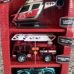Great Easter Gift - light up helicopter fire truck police car
