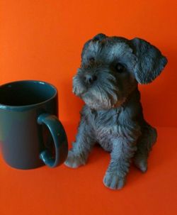New Schnauzer Gray Puppy Dog Mdf Statue New