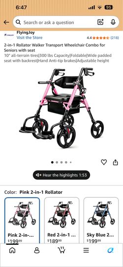 2 in 1 Combo walker and wheelchair Very Good