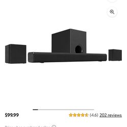 iLive v5.0 Bluetooth 4.1 Channel Home Theater Speaker System with 24" Soundbar and Remote Control, ITBSW241B, Black