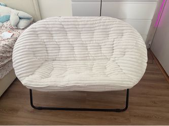 White fluffy couch