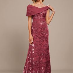 JJs House Red Sequin Maxi Dress