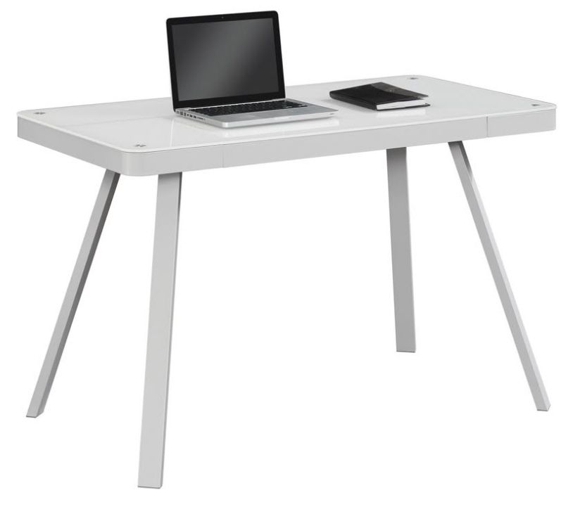 Computer Desk Glass Top Aluminum 