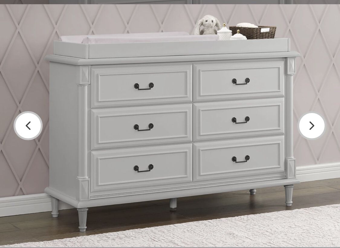 Light Grey Dresser w/ Detachable Changing Table Top