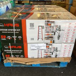 Haus 59-Piece Quick-Release Snap Rail Garage Organization System Kit