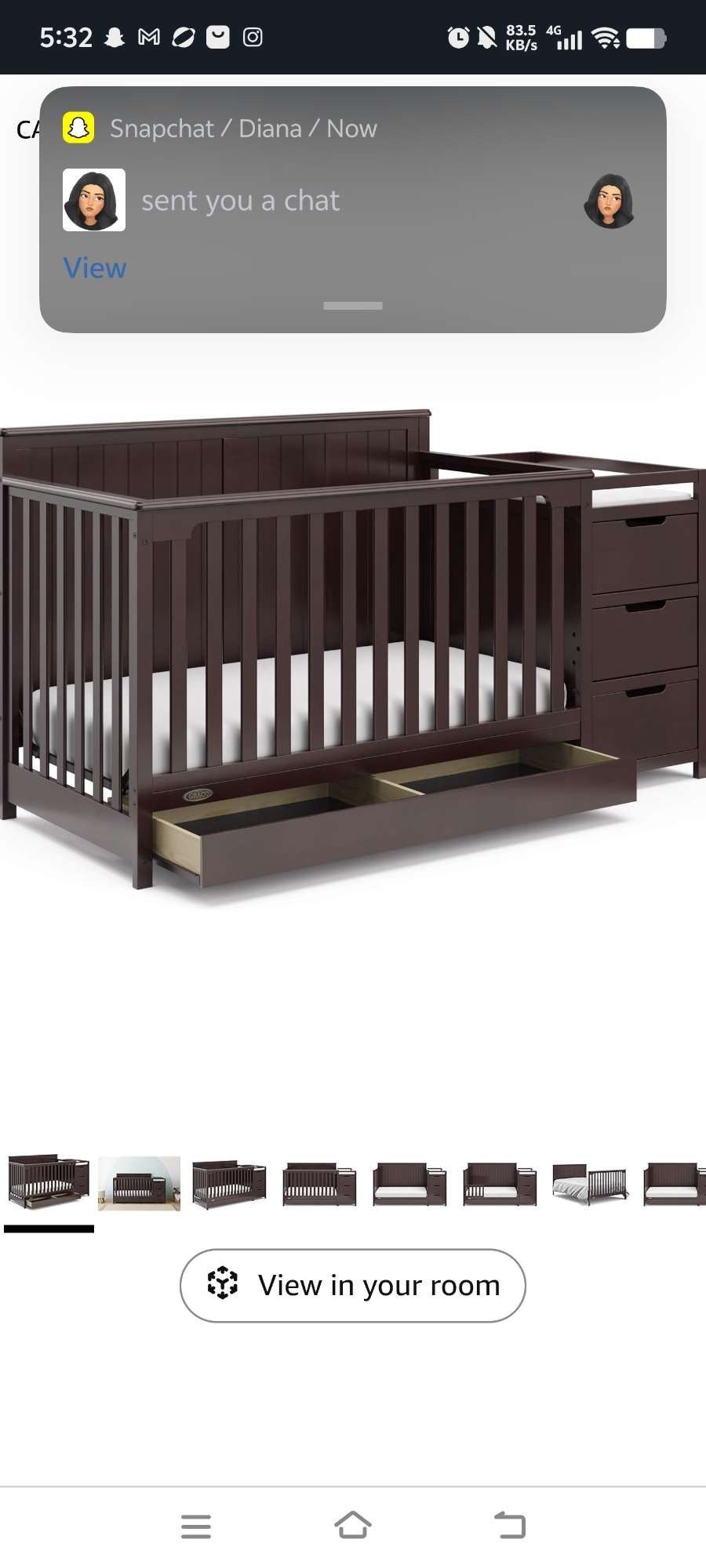 Brand New Still In Box Graco 4 In 1 Convertible Crib F Da