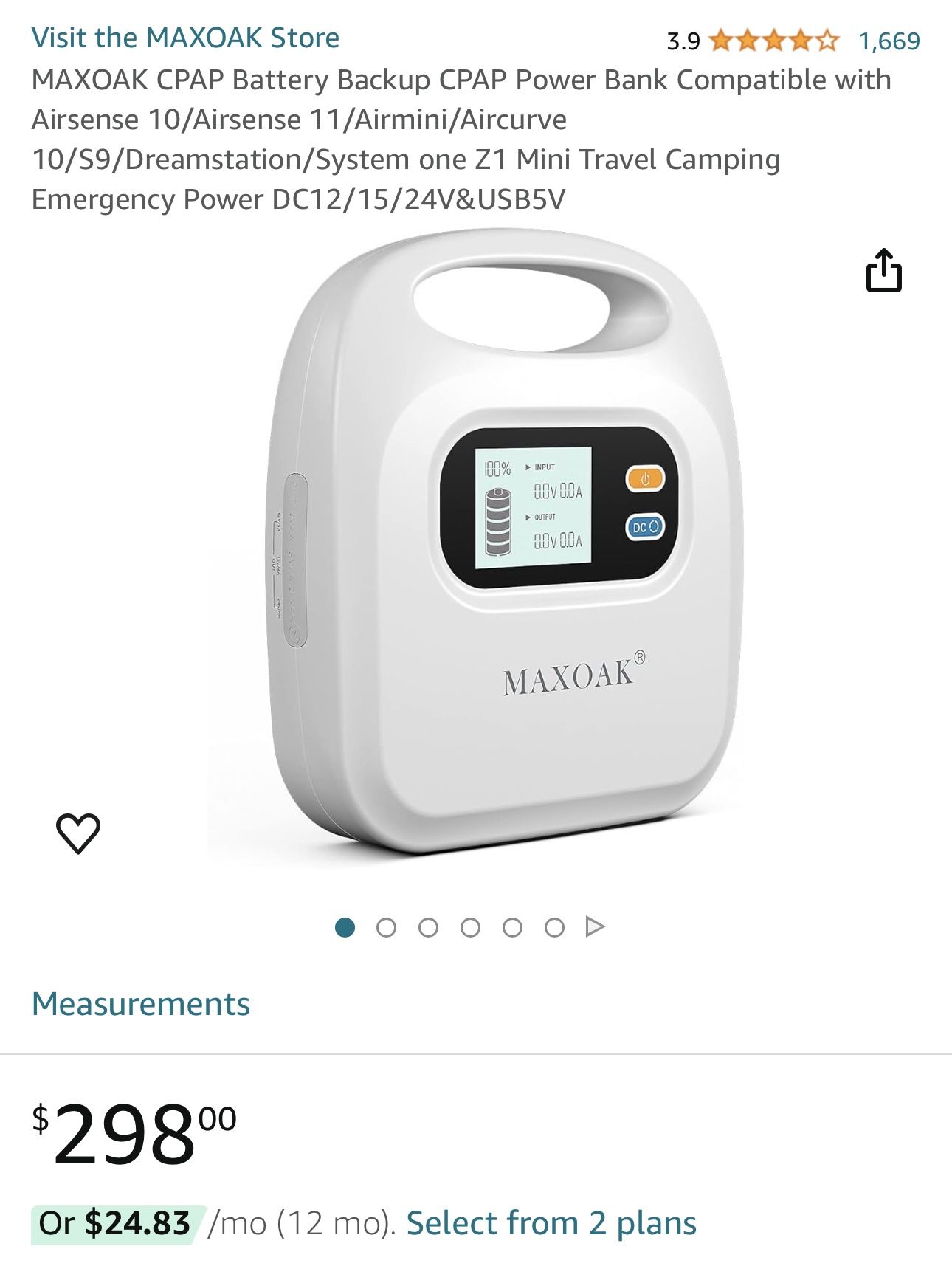 MAXOAK CPAP Battery Backup CPAP Power Bank Compatible with Airsense 10/Airsense 11/Airmini/Aircurve 10/S9/Dreamstation/System one Z1 Mini Travel Campi