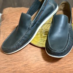 CLARKS 1825 Men’s Driving Moccasin Loafer Navy Blue Leather Comfort Size 13