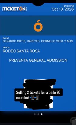 2 Tickets – Gerardo Ortiz at Rodeo Santa Rosa