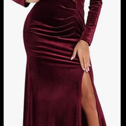 Large Size Velvet Red Dress