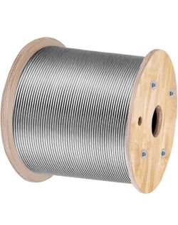 VEVOR 5/32 Stainless Steel Cable, 500FT T316 Wire Rope 1x19 Marine Grade Steel Cable for Deck Railing Brackets Handrail Stair DIY Balustrade=Z11-990