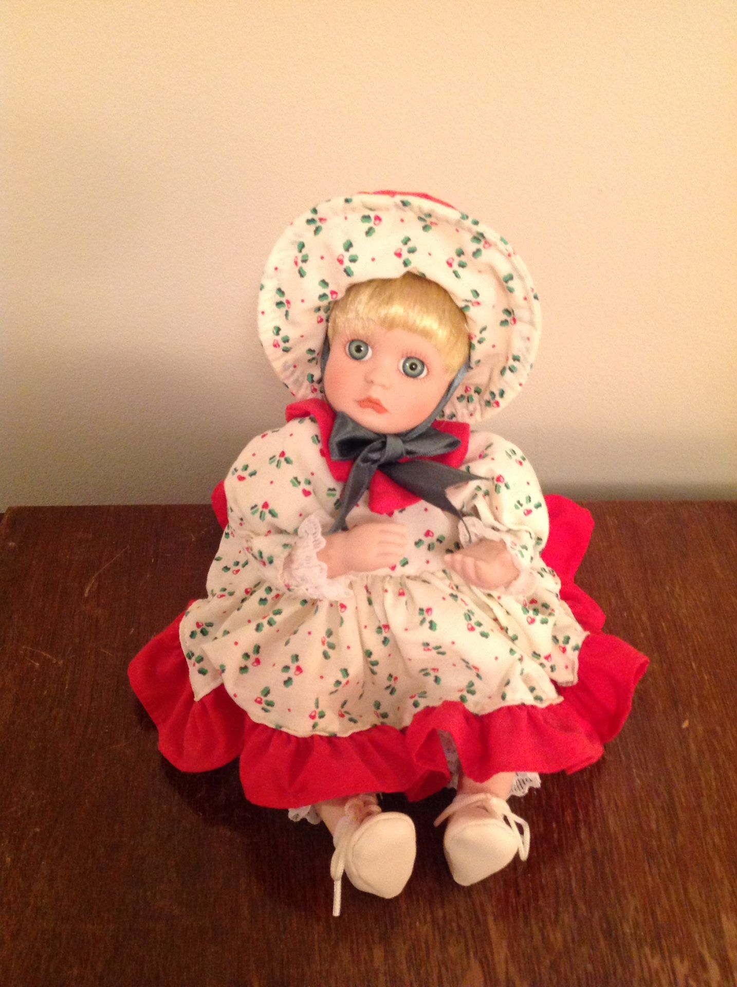 Musical Christmas porcelain doll