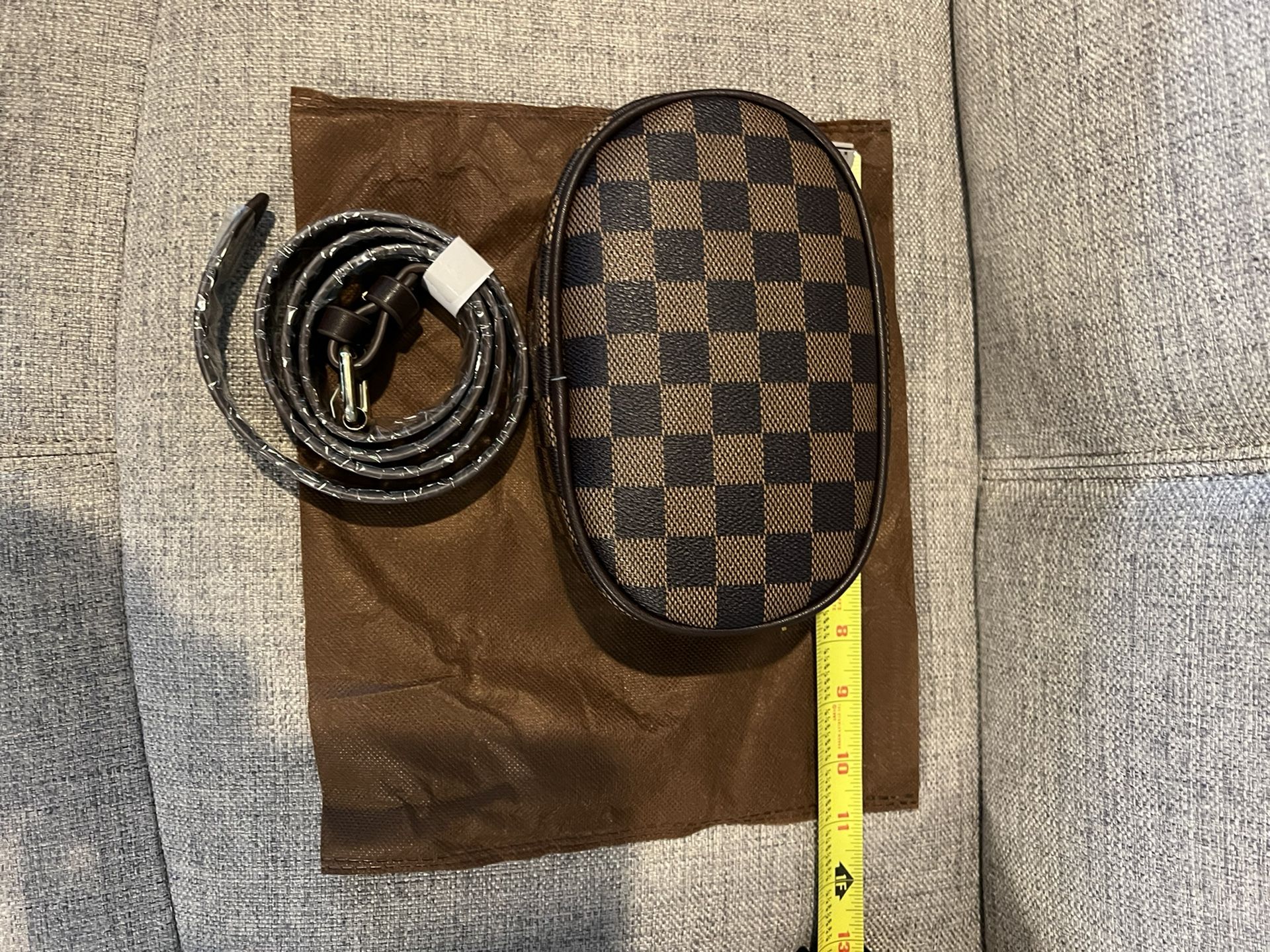 Waist Bag, Checkered Brown, New, Fanny Bag