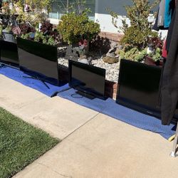 4    TVS.       GREAT DEAL.  NO SMART TV NO REMOTE / NO WIRING 