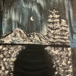 Acrylic Painting Snowy Mountains 