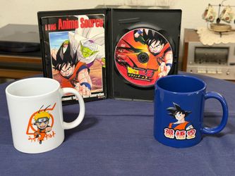 Dragon ball Z coffee mugs  and dvd lot.