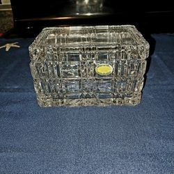 Vintage Lidded Crystal Jewelry Box