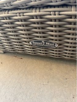 Sunset West Wicker Outdoor Chaise Lounge w/ Cushions
