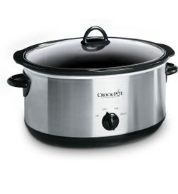 Crock-Pot 7-Quart Manual Slow Cooker, Family Size Serves 8+ People & Fits 6-lb Roast - NEW
