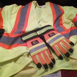 Construction Vest And Gloves