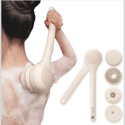 New Electric Body Brush & Back Scrubber – Rechargeable Dual Handle, 3 Heads – $20 