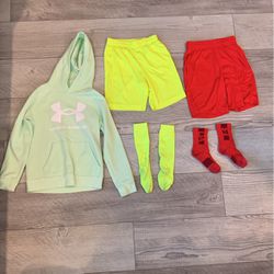Underarmour Hoodie-Neon Athletic Shorts With Matching Socks