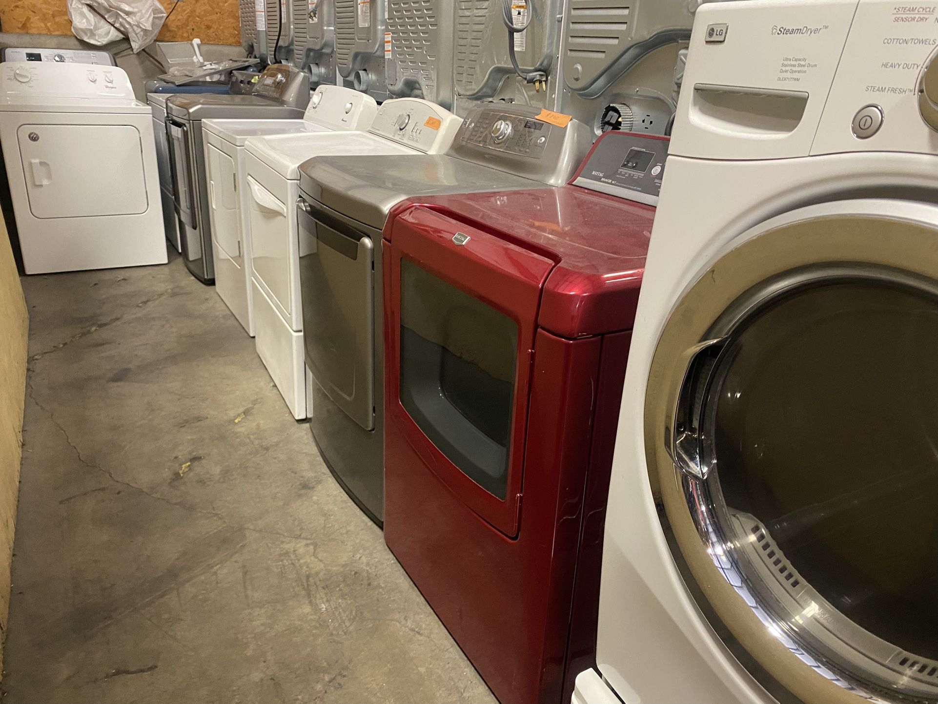 ELECTRIC DRYER DRYERS* FRONT TOP LOADS with WARRANTY ATTACHMENTS DELIVERY etc.