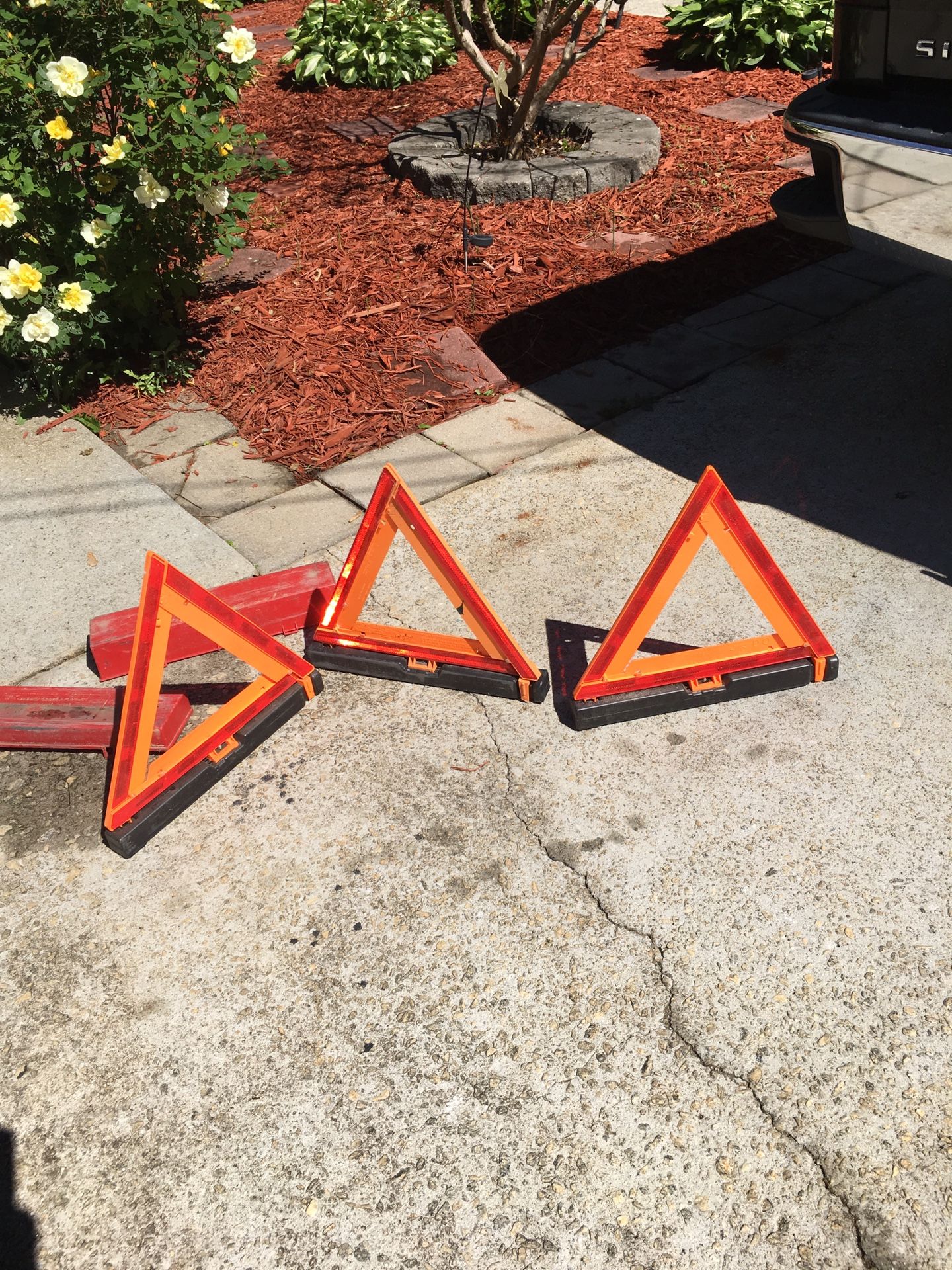 Safety triangles Get all 3. For $10 price is firm must pick up in Lawrenceville