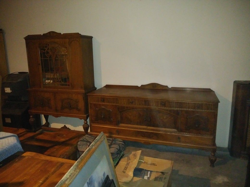 Antique china cabinet and china buffet 100yrs.old /Rockford co. Ilinois