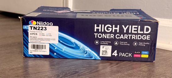 Nildoa TN223 High Yield Toner Cartridge 4-Pack Black Cyan Magenta Yellow