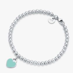 Tiffany & Co Heart Turquoise Sterling Silver Bracelet 