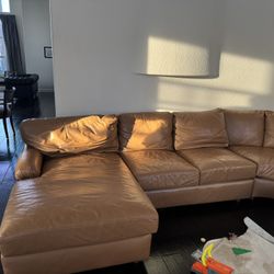 5 Piece Leather Sectional Couch Sofa