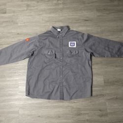 Crude FR Flame Resistant RPS Men's Gray Work Shirt Size 2X Large HP792-GRY 2XL