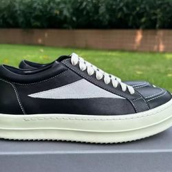 Rick Owens Vintage Leather Low Blk/Gry Sz 9.5 US