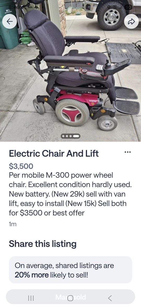 Electric Wheel Chair and Lift