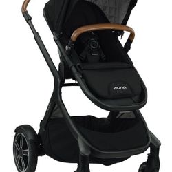 Nuna Demi Next Stroller W Magnetic Buckle And Rider Board In Caviar (Black)